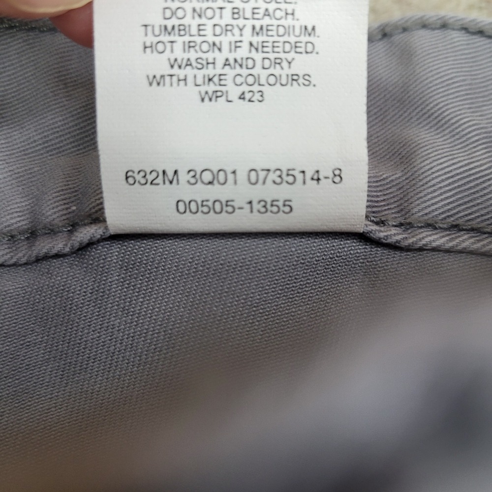 Vintage Levis 505 Jeans Gray Pants Mens 32x34 Batwing Y2K Straight Leg Reg Fit - Picture 5 of 11